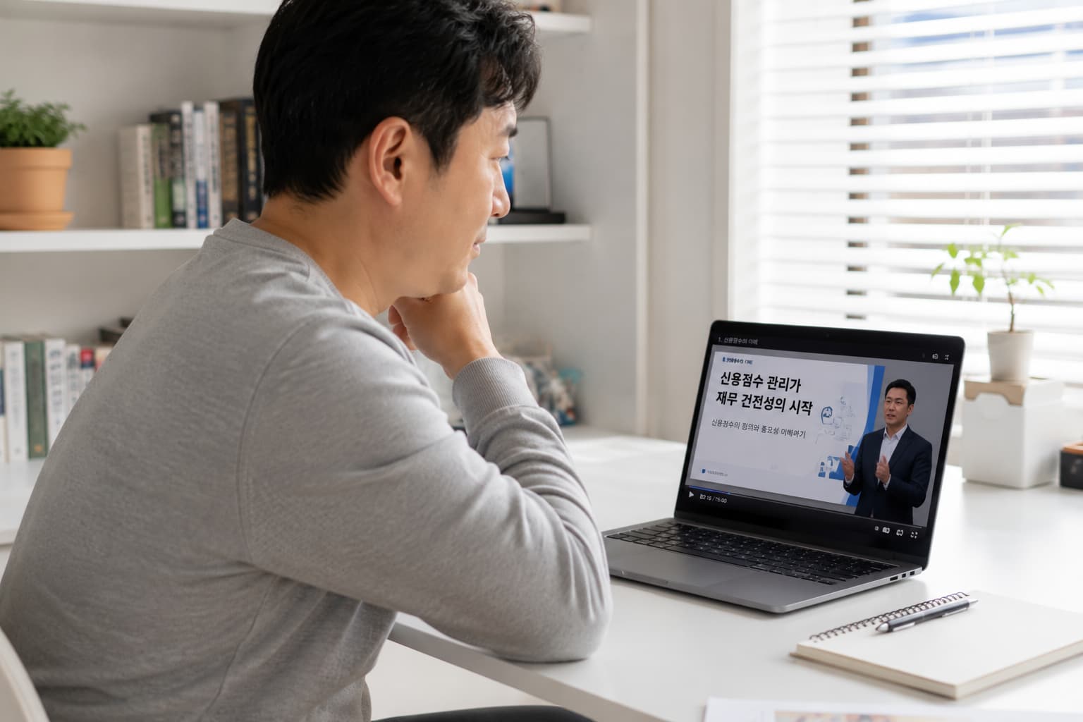 신용취약소상공인자금 신청 전 신용관리교육을 수강하는 모습